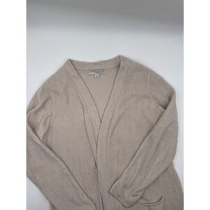 Barefoot Dreams Cozy Chic Lite Tan Long Open Cardigan Large